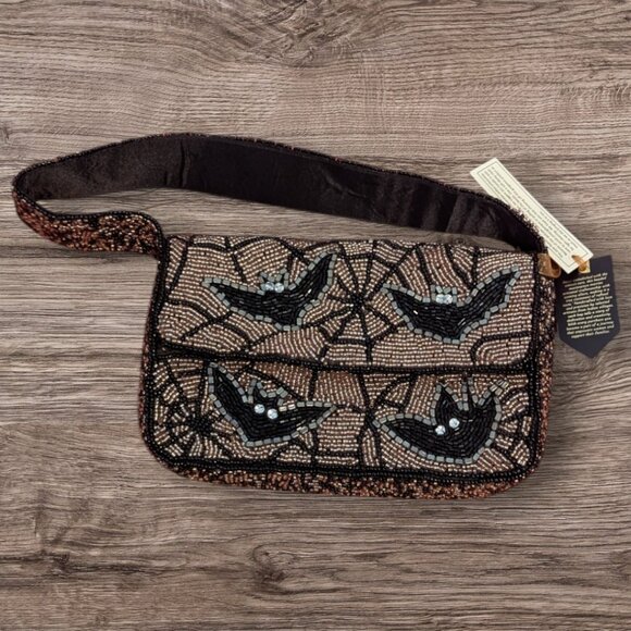 NWT VIRAL Beaded Bat & Spider Web Bag TJ MAXX - Picture 1 of 15